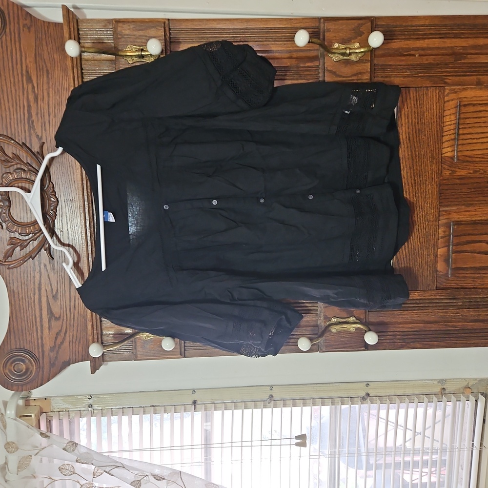 Old Navy XL Black peasant style top